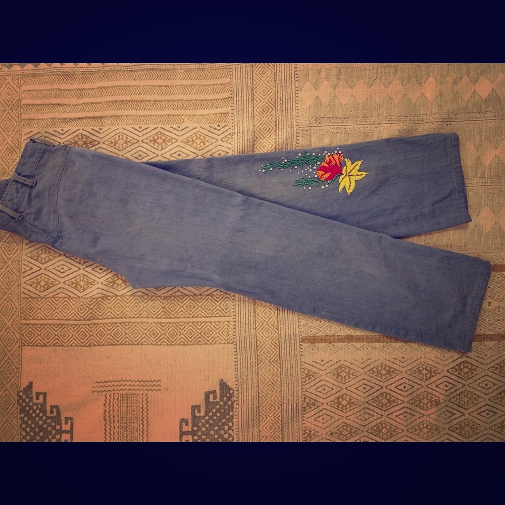 Vintage 1970’s embellished wide leg jeans.